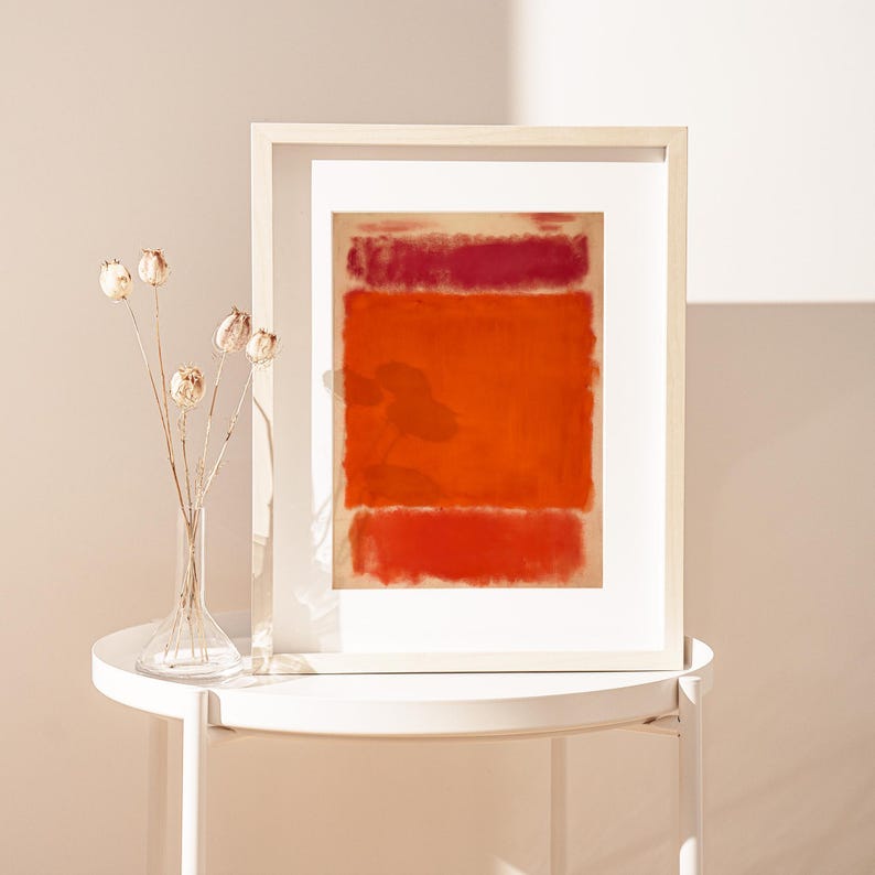 Mark Rothko No. 1 1962 Red Burnt Orange Vintage Poster Colorful Art ...