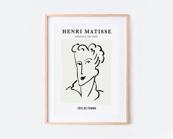 Matisse Modern Reproduction Face Line Portrait Art Print Matisse Modern Reproduction Face Line Portrait Art Print