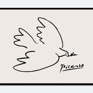Picasso Print, Picasso Dove Print, Pablo Picasso Dove of Peace Line Art Print, Picasso Poster, Vintage Poster, Museum Exhibition Poster PP27