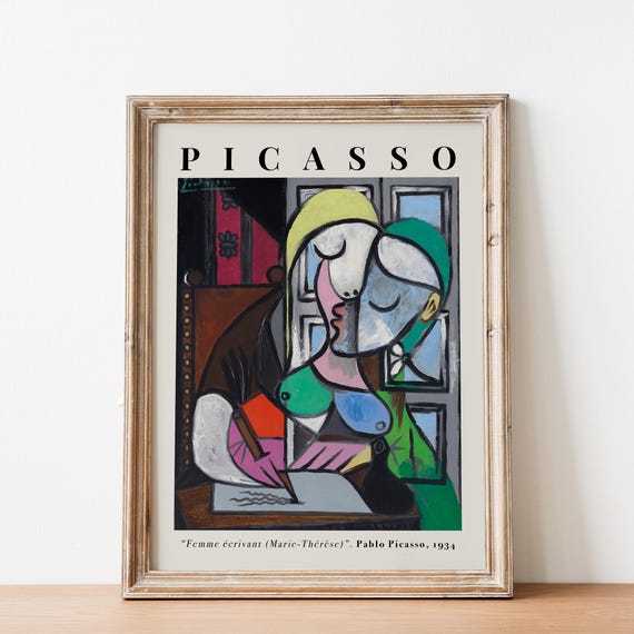 23+ Poster di Pablo Picasso 1937 Piangente Donna di Pablo Picasso Cubismo Surrealista Poster Decorativo su Tela Decorazione da Parete Poster Soggiorno 40 x 60 cm