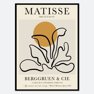 Henri Matisse Cut-Outs Vintage Exhibition Poster Art Print | Botanical Plants Leaves, Berggruen Cie, Boho Wall Decor, Papiers Decoupes #M08