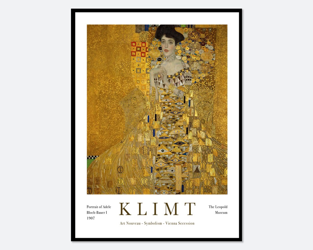 Gustav Klimt Portrait of Adele Bloch-bauer I 1907 Vintage Exhibition ...
