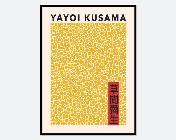 Yayoi kusama-pontos-amarelo macio-alta qualidade poster de