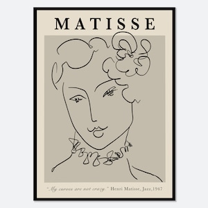 Matisse Print, Matisse Poster, Henri Matisse Woman Line Art Vintage Poster Art Print | Matisse Line Art, Matisse Museum Exhibition #M88