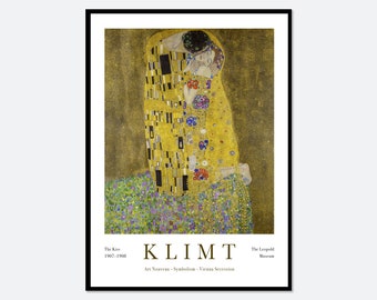 グスタフ・クリムト - 接吻 - 1908 - 有名な絵画 - ビンテージ アート グスタフ・クリムト - 接吻 - 1908 - 有名な絵画 - ビンテージ アート