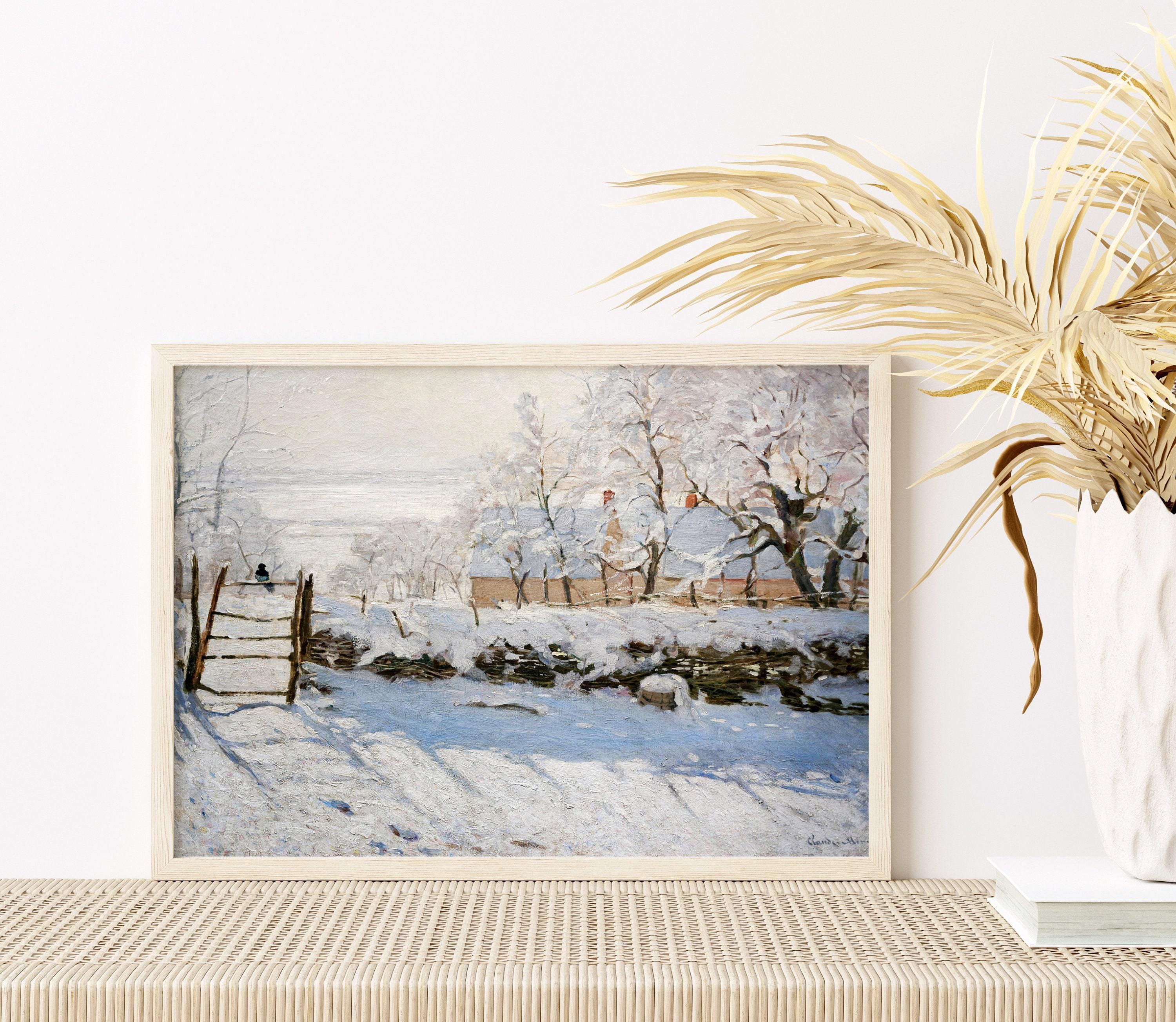 モネ「カササギ」雪景色 ヴィンテージ展覧会ポスター アートプリント