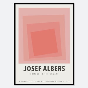 Josef Albers Squares Exhibition Art Print Mid Century Print, Albers Print, Albers Poster, Pink Poster, Geometric Minimalist Print JA01 image 1