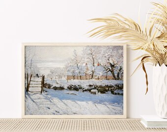 モネ「カササギの雪景色」ヴィンテージ展覧会ポスターアートプリント