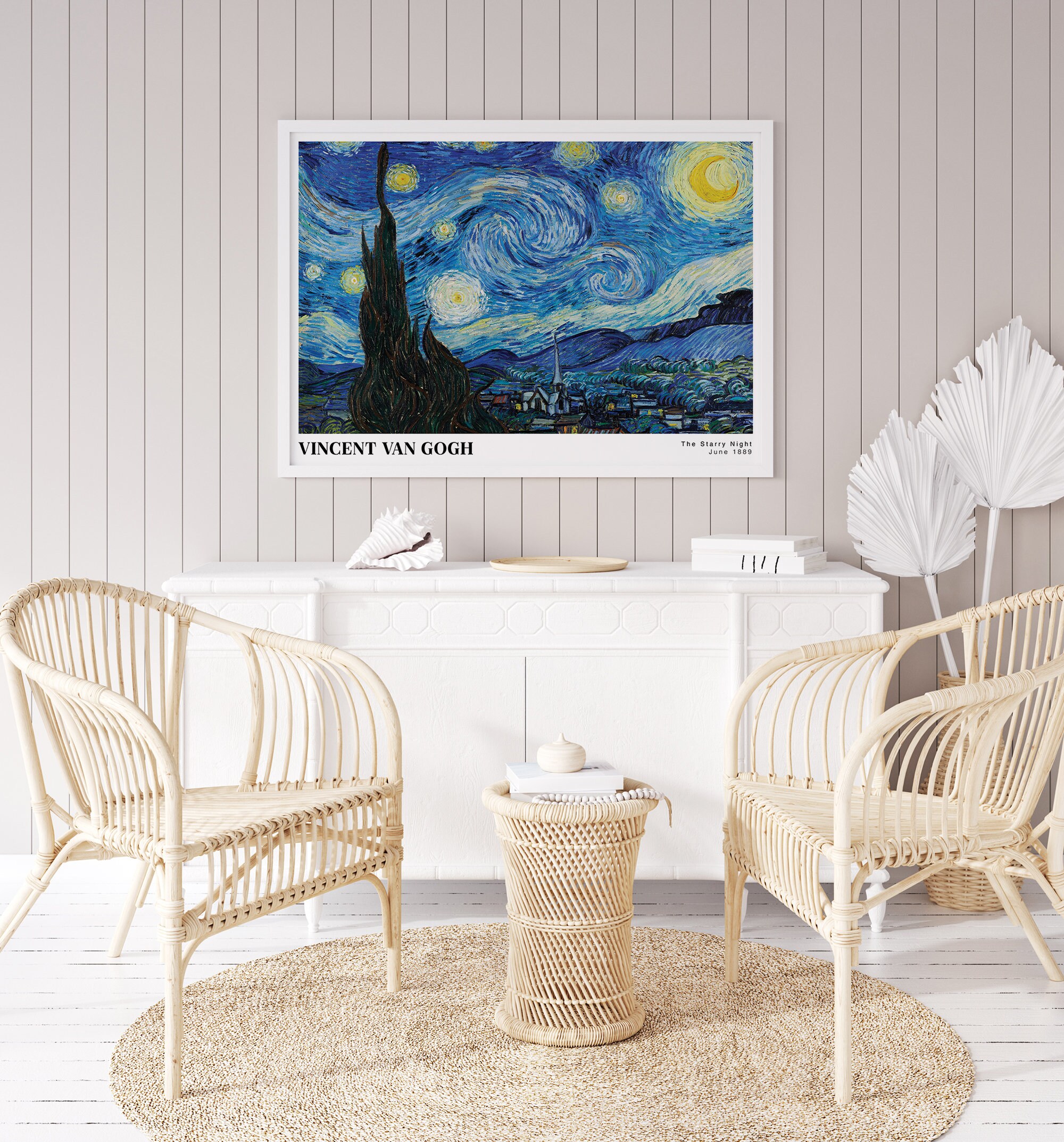 Van Gogh the Starry Night 1889 Vintage Poster Art Print | Colorful ...