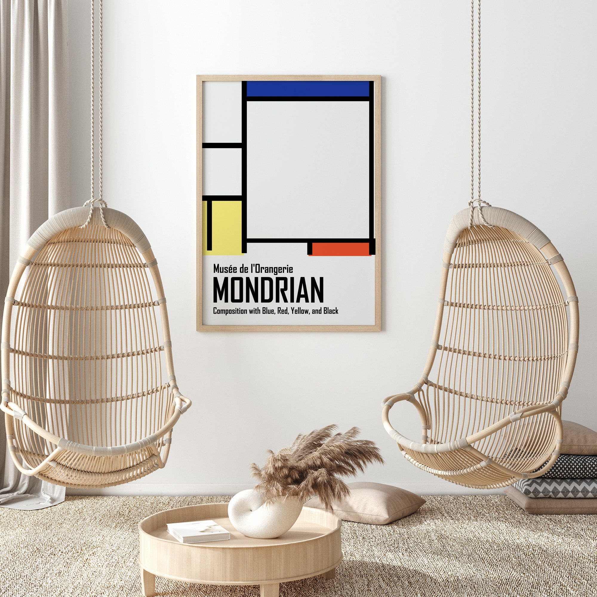 Piet Mondrian Remastered Composition Blue Red Yellow Black Abstract ...