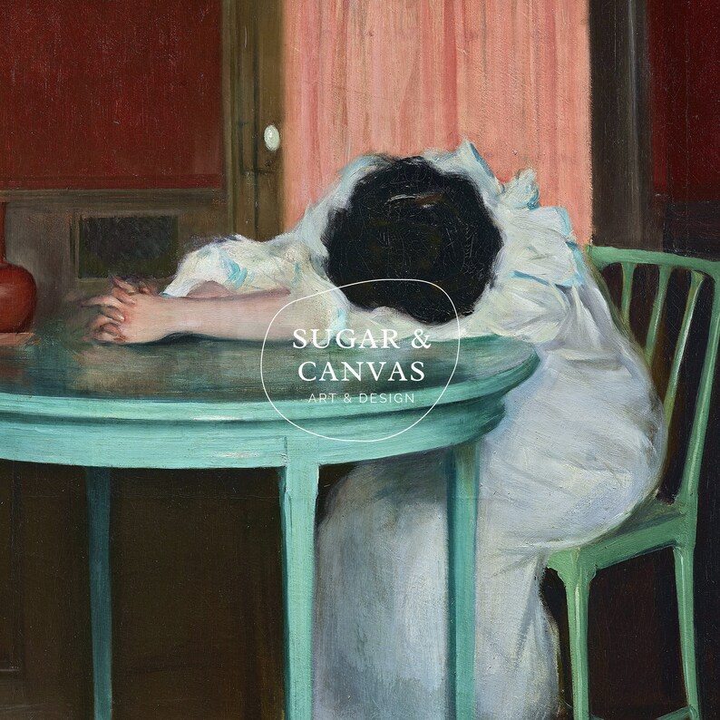 Tired Ramon Casas Oil Painting Wall Art Print, Vintage European French ...