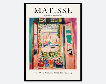 Henri Matisse The Open Window 1905 Vintage Poster Art Print | Matisse Print, Matisse Painting, Colorful Art Print, Museum Exhibition #M15
