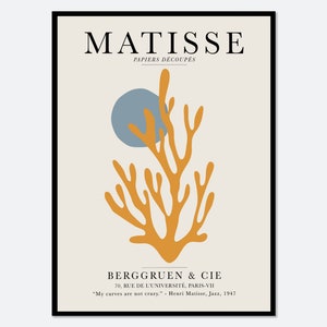 Henri Matisse Cut-Outs Vintage Poster Art Print | Matisse Print, Matisse Poster, Papiers Decoupes, Berggruen and Cie, Botanical Art #M44