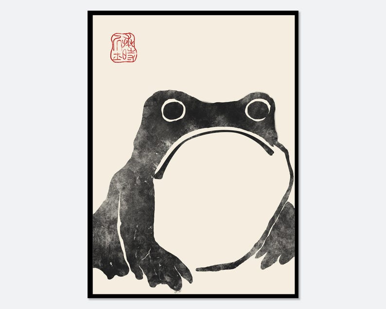 Japanese Frog Matsumoto Hoji Toad Set of 3 Woodblock Art Print | Japanese Art, Japanese Poster, Matsumoto Hoji 松本奉時 Frog Exhibition Poster