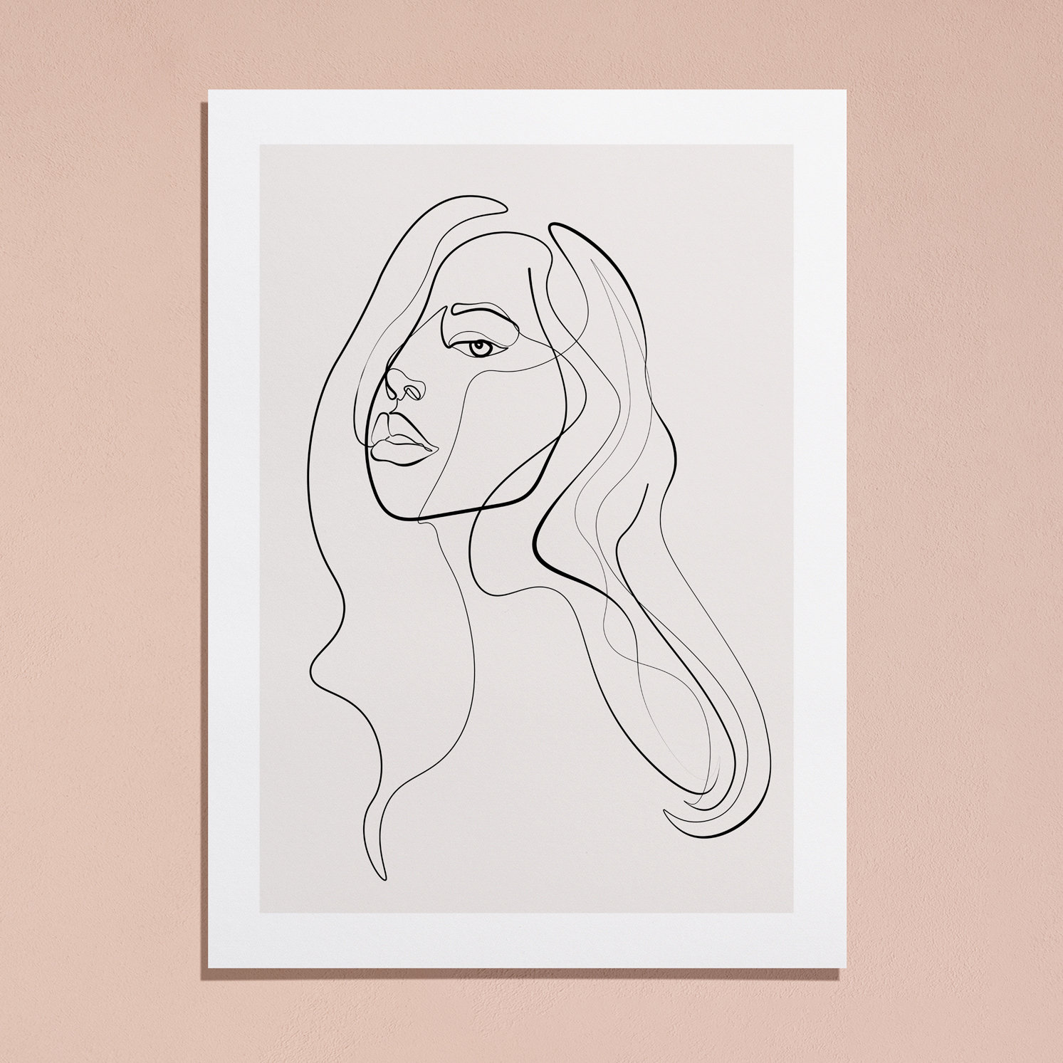 One Line Modern Girl Silhouette Line Art Print | Single Line Figure ...
