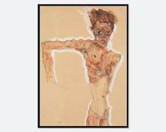 Autoritratto di Egon Schiele, 1911, stampa artistica vintage, manifesto di una mostra / Stampa di Egon Schiele, poster di Egon Schiele, dipinto di Egon Schiele #ES01