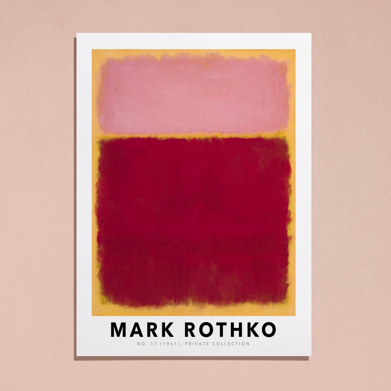 Mark Rothko No. 17 Untitled 1961 Red Pink Yellow Vintage Poster Art Print Mark Rothko Print, Mark Rothko Painting, Museum Exhibition MR08 image 5