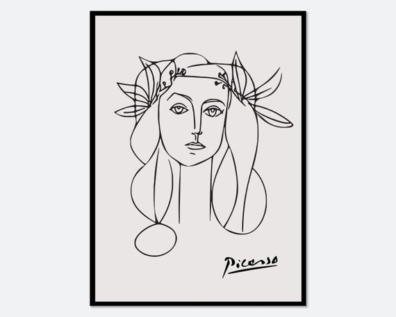 Picasso Portrait of Francoise Gilot Art Print Pablo Picasso Woman Sketch,  Picasso Lithograph Line Drawing, Vintage Exhibition Poster PP23 -   Canada