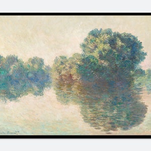 Monet The Seine at Giverny 1897 Vintage Exhibition Poster Art Print | Claude Monet Print, Monet Poster, Monet Painting, Famous Art #N43B