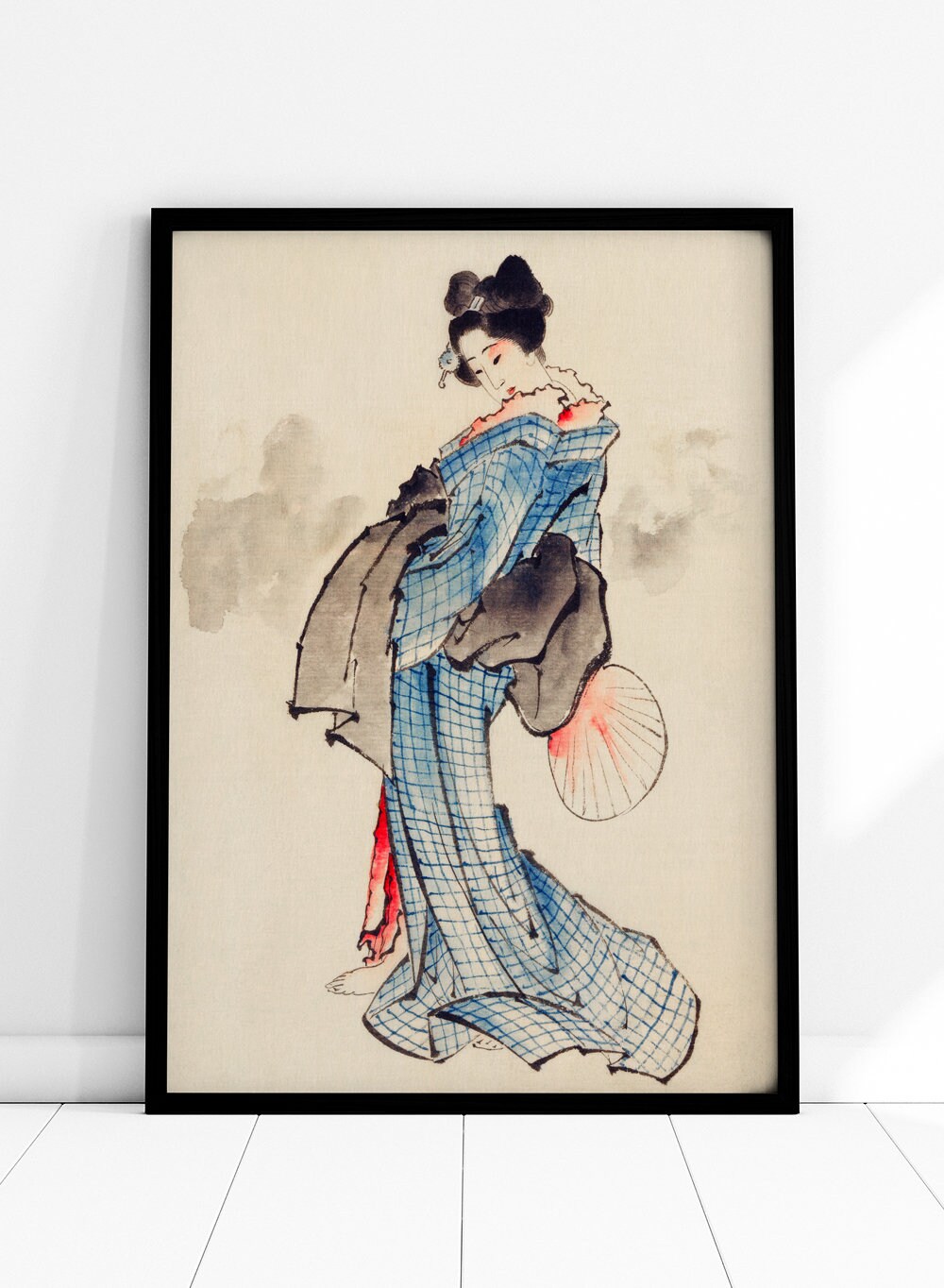 飾り絵　kimono woman Katsushika Hokusai Woman Full-length Portrait Wearing Kimono