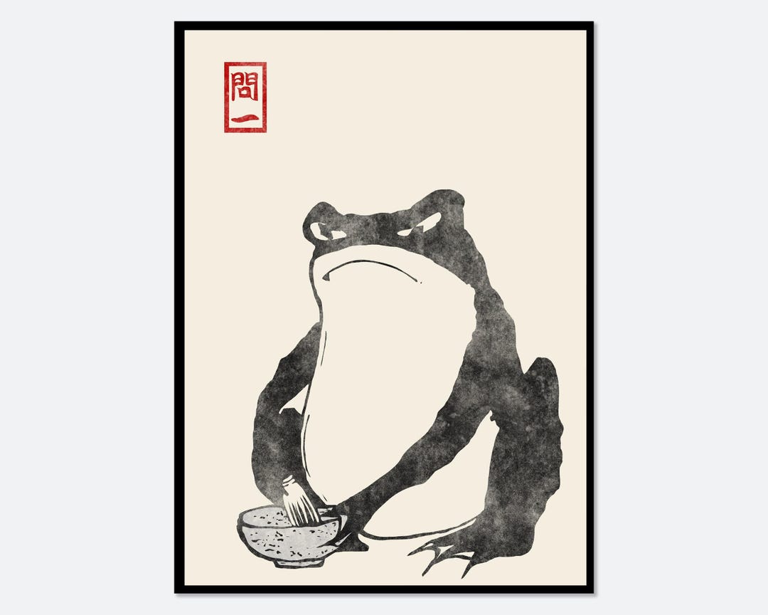 日本のカエル、松本奉時 木版画 | 日本のアートプリント、日本の