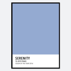 Serenity babyblauwe kleurenkaart kunstprint | Kleurenpaletafdruk, kleurenblokafdruk, kleur van het jaar 2016, moderne kleurrijke poster #CC23