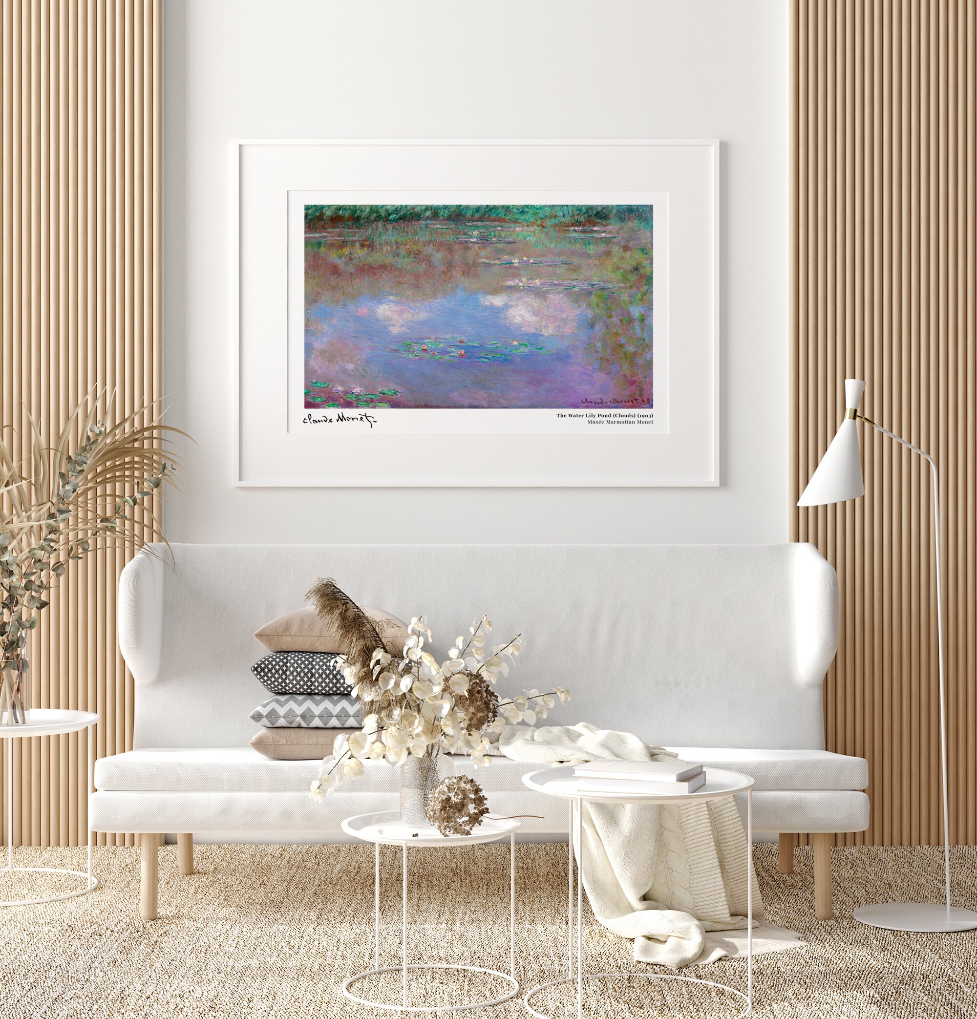 Monet the Water Lily Pond Clouds Vintage Exhibition Poster Art Print ...