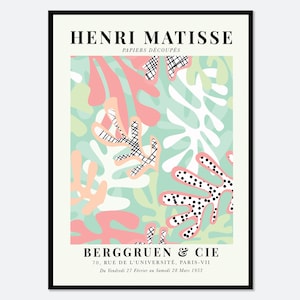 Henri Matisse Cut-Outs Vintage Poster Art Print | Matisse Print, Matisse Poster, Berggruen and Cie, Papiers Decoupes, Botanical Art #M106