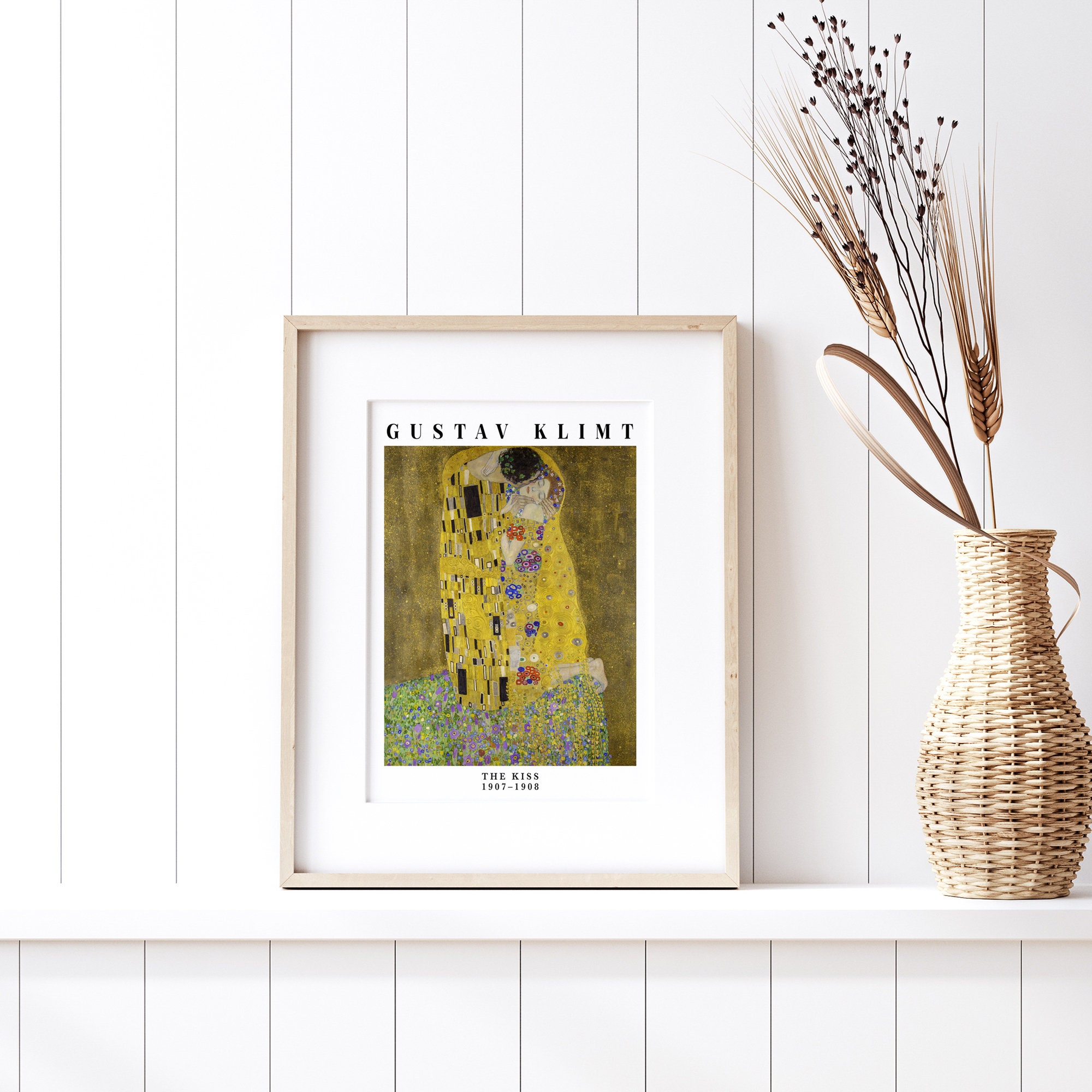 Gustav Klimt the Kiss 1907-1908 Vintage Exhibition Poster Art Print ...