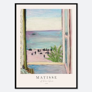 Henri Matisse La Fenêtre Ouverte The Open Window Vintage Painting Poster Wall Art Print | Colorful Muted Nature Ocean Beach Landscape M149