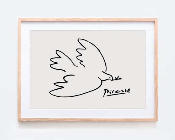 Picasso Print, Picasso Dove Print, Pablo Picasso Dove of Peace Line Art  Print, Picasso Poster, Vintage Poster, Museum Exhibition Poster PP27 -   Israel