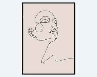 One Line Modern Girl Silhouette Line Art Print | Single Line Figure Drawing Art Print, Minimalist Line Art, Woman Line Art, Boho Art #LA10