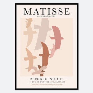 Henri Matisse Doves in the Sky Vintage Poster Remake Art Print | Les Oiseaux, Papiers Decoupes, Berggruen & Cie, Museum Exhibition #M38