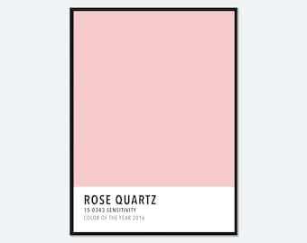 Rose Quartz Poster Pastel Pink Color Card Art Print | Color Palette Print, Color Block Print, Color of the Year 2016, Colorful Art #CC22