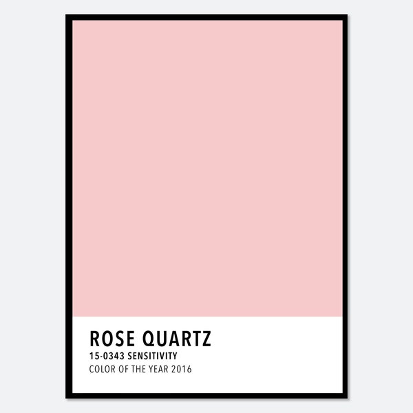 Affiche de quartz rose, carte de couleur rose pastel | Impression de palette de couleurs, impression de blocs de couleur, couleur de l'année 2016, art coloré # CC22