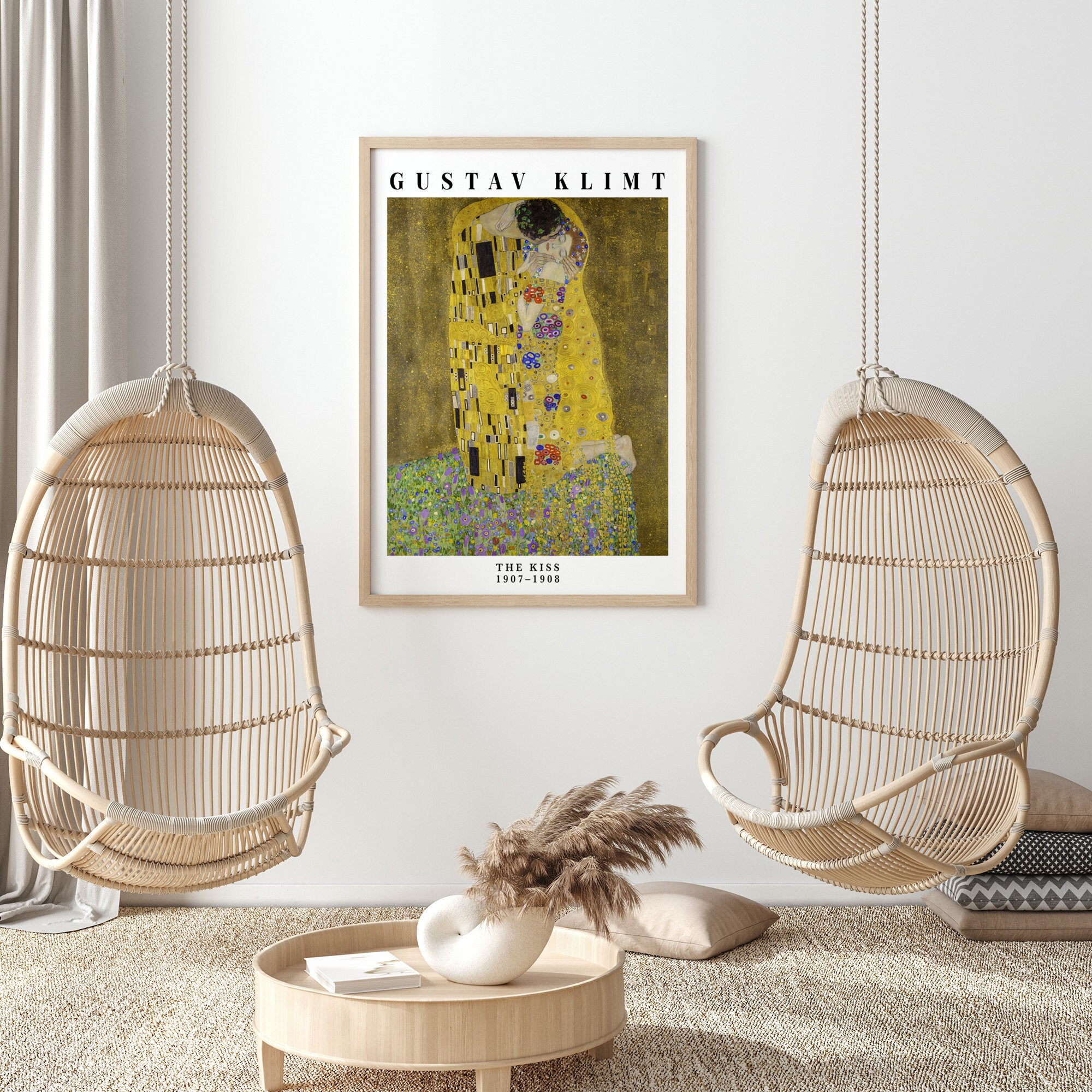 Gustav Klimt the Kiss 1907-1908 Vintage Exhibition Poster Art Print ...