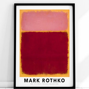 Mark Rothko No. 17 Untitled 1961 Red Pink Yellow Vintage Poster Art Print Mark Rothko Print, Mark Rothko Painting, Museum Exhibition MR08 image 9