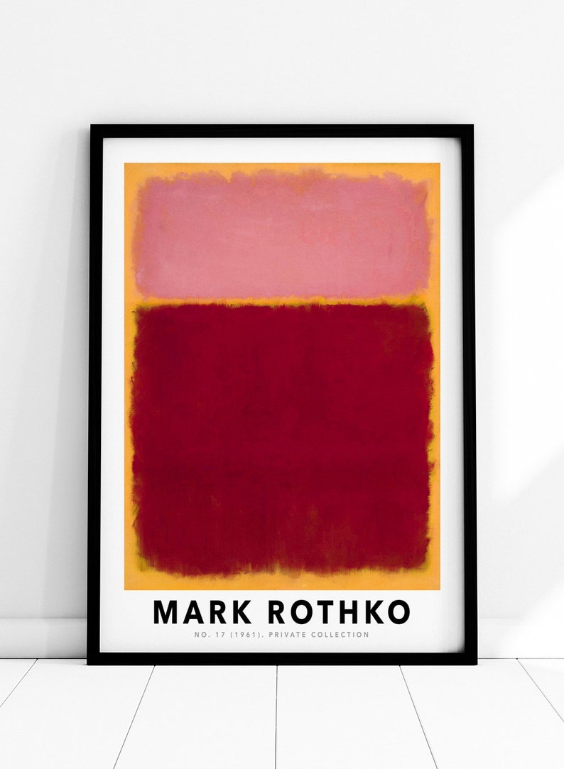 Mark Rothko No. 17 Untitled 1961 Red Pink Yellow Vintage Poster Art Print Mark Rothko Print, Mark Rothko Painting, Museum Exhibition MR08 image 9