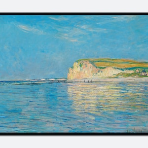 Monet Low Tide at Pourville near Dieppe Vintage Exhibition Poster Art Print | Claude Monet Print, Monet Poster, Famous Monet Painting #N41B