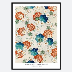 Watanabe Seitei Floral Pattern from Bijutsu Sekai Vintage Japanese Woodblock Flowers Art Print | Japanese Art, Japanese Poster 渡辺省亭美術世界 JP09