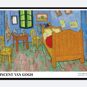 Van Gogh The Bedroom 1889 Painting Art Print | Colorful Print, The Yellow House Print, Van Gogh Print, Van Gogh Art, Exhibition Poster #V11