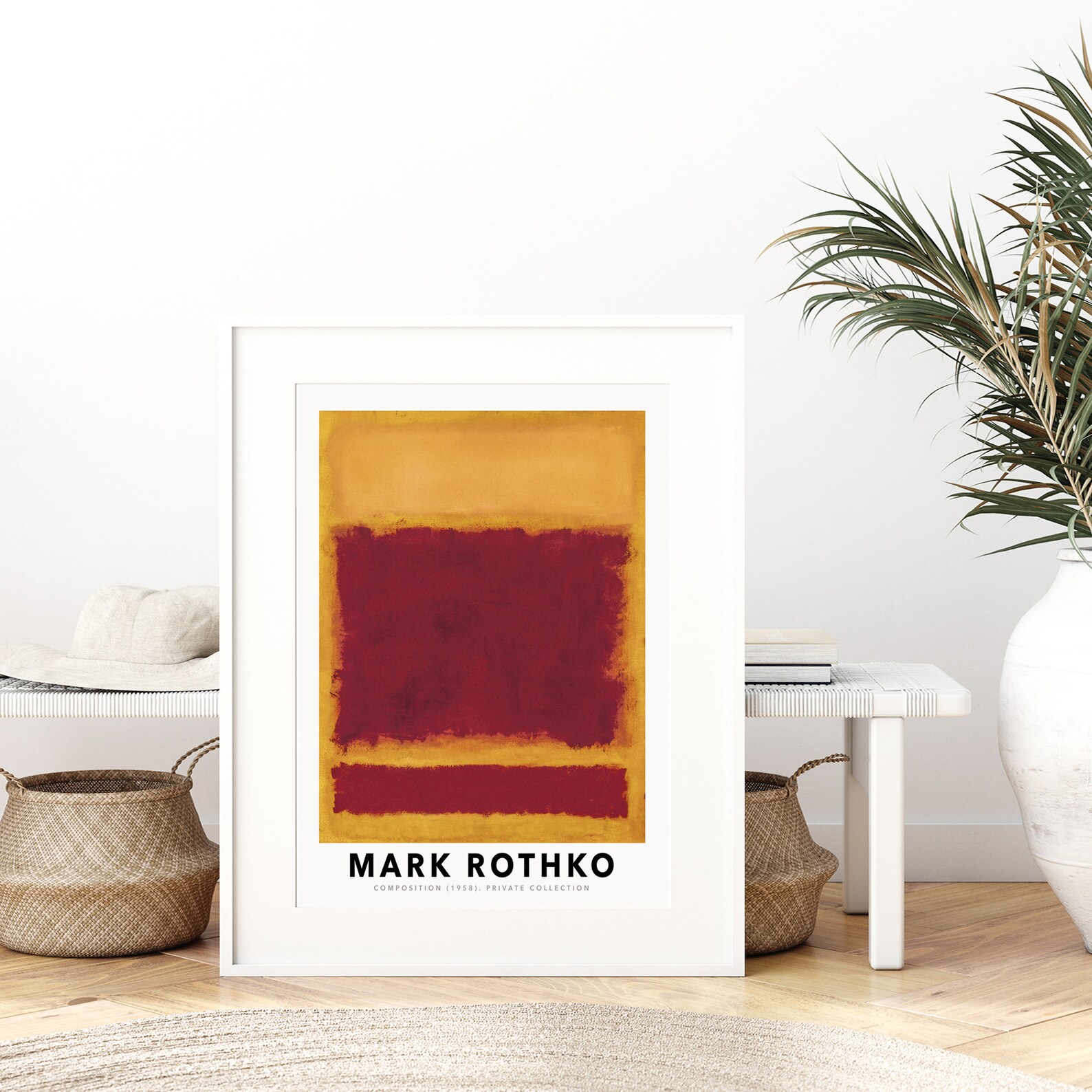 Mark Rothko Composition Mark Rothko Composition 1958 Red Yellow Gold Vintage Poster Art Print ...