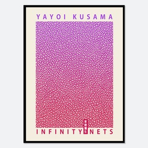 Yayoi Kusama Infinity Nets Purple Pink Poster Art Print | Yayoi Kusama 草間彌生 Abstract Exhibition Poster, Japanese Poster, Japani Art #YY32