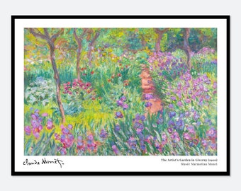 Monet The Artist’s Garden in Giverny Vintage Exhibition Poster Art Print | Claude Monet Print, Monet Poster, Monet Painting, Famous Art N31A
