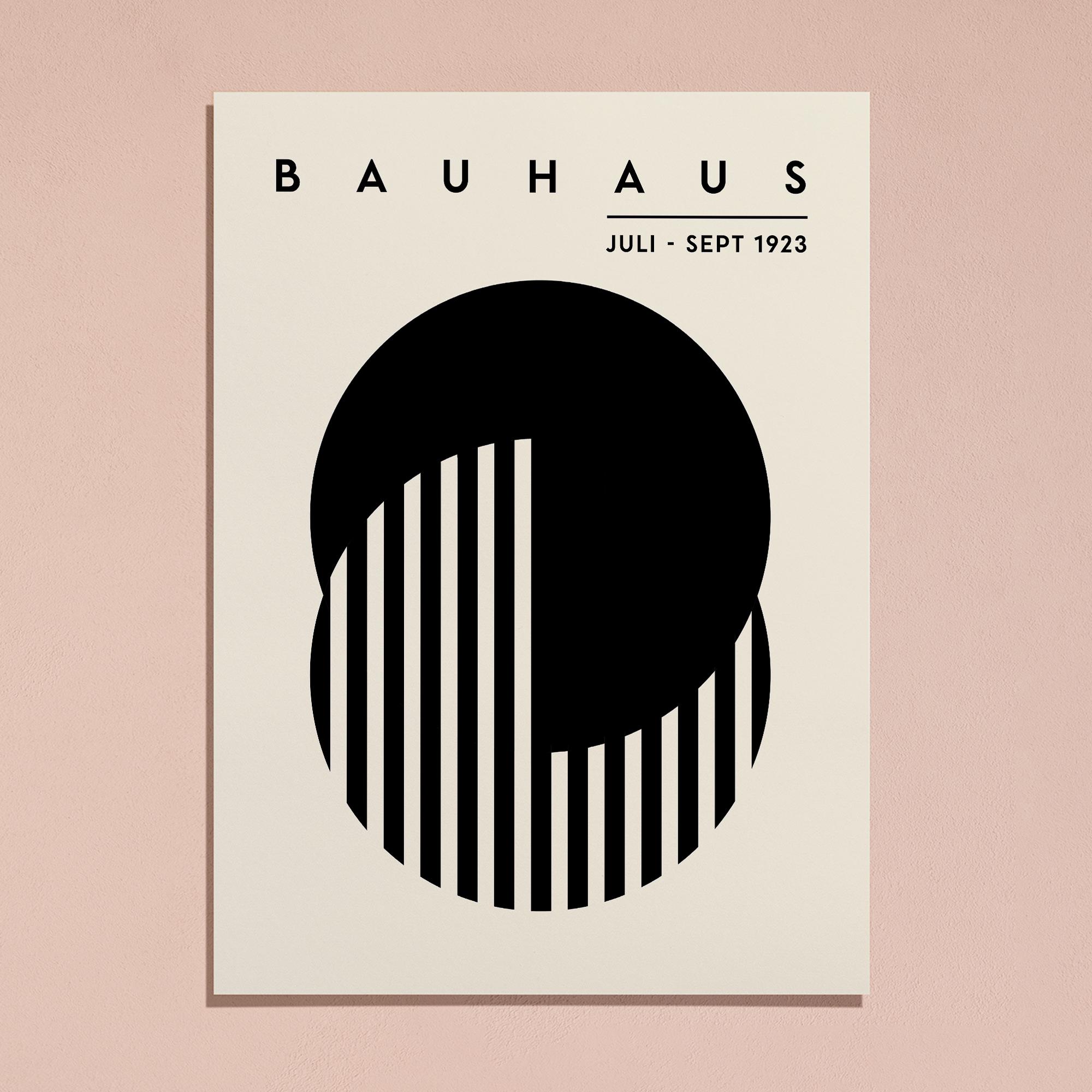 Bauhaus Geometric Circles Shapes Wall Art Print | Bauhaus 1919 Abstract ...
