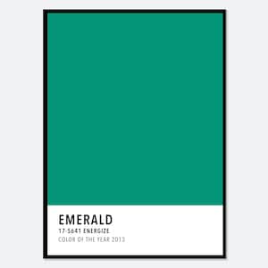 Smaragdgrün Poster Grün Farbe Karte Kunstdruck | Farbpalettendruck, Farbblockdruck, Farbe des Jahres 2013 Kunstdruck #CC28