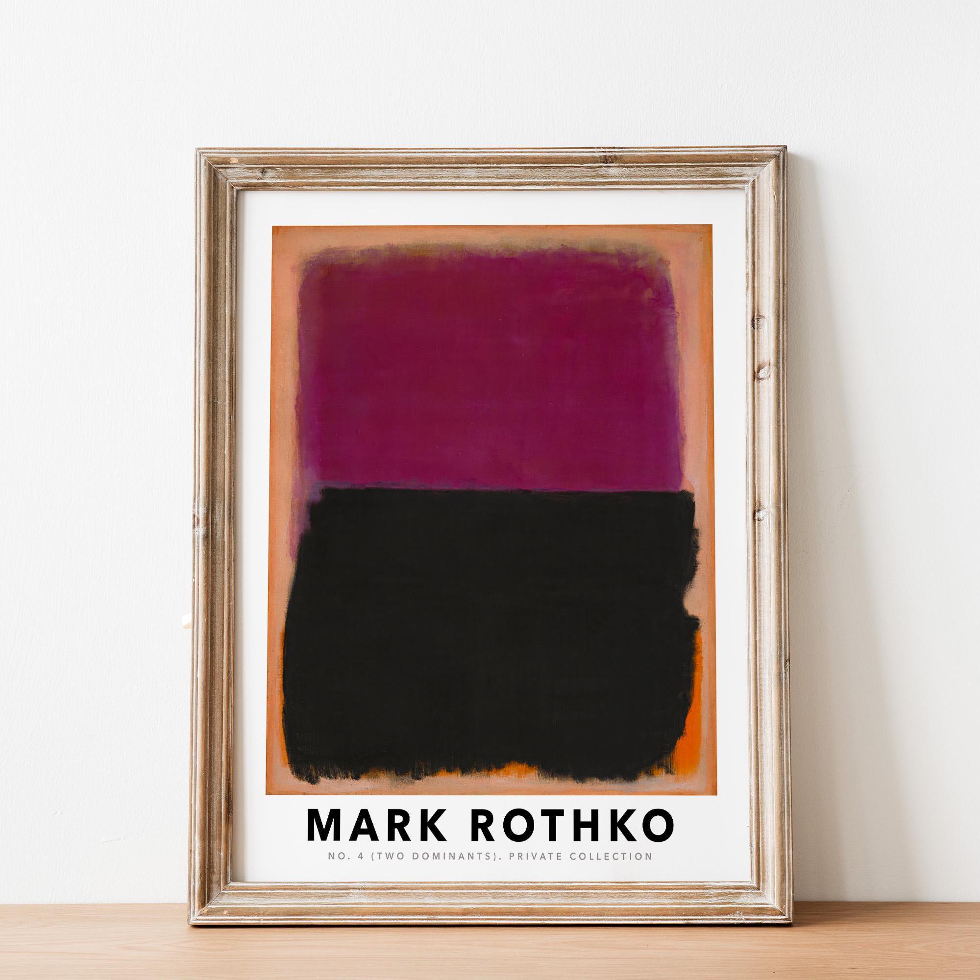 Mark Rothko No. 4 Two Dominants Purple Black Orange Vintage Poster