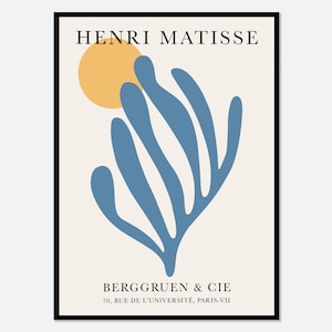 Impresión artística de póster vintage con recortes de Henri Matisse / Impresión de Matisse, póster de Matisse, Berggruen and Cie, Papiers Decoupes, Arte botánico n.° M13