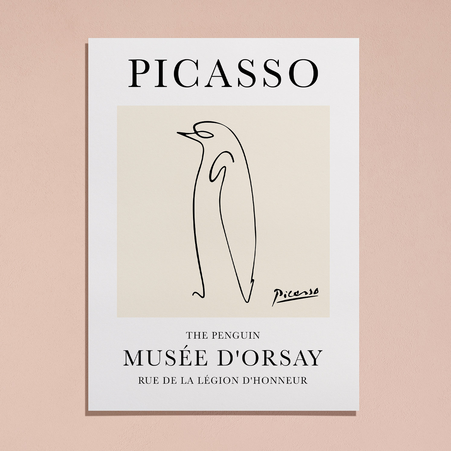パブロ・ピカソ ペンギン スケッチ 線画アート プリント | Esquisse Le