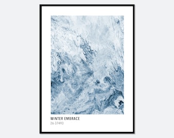Alaska Photography Ice Floating in Water Icy Cool Tones Blue Art Abstract Art Winter Blue Poster Glacier Ice Photography Print